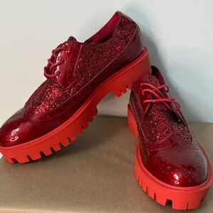 Red Glitter Men’s Shoes